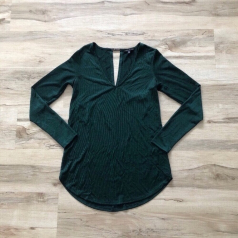 Dynamite Deep Green V-Neck Blouse